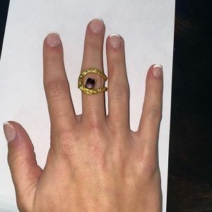 Gold Black Galactica 925 Ring